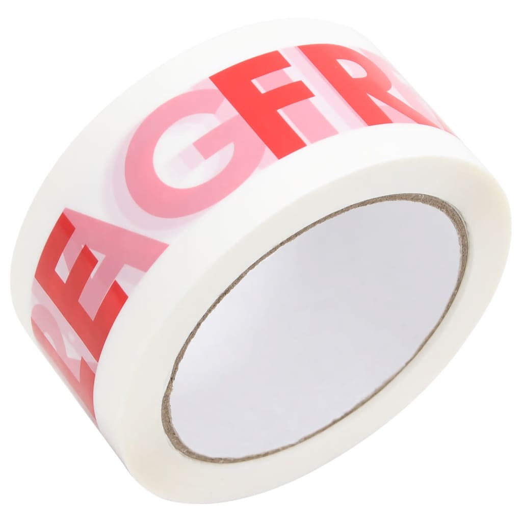 vidaXL Cinta de embalaje 72 piezas letras FRÁGIL blanco 48 mm x 66 m - Image 5