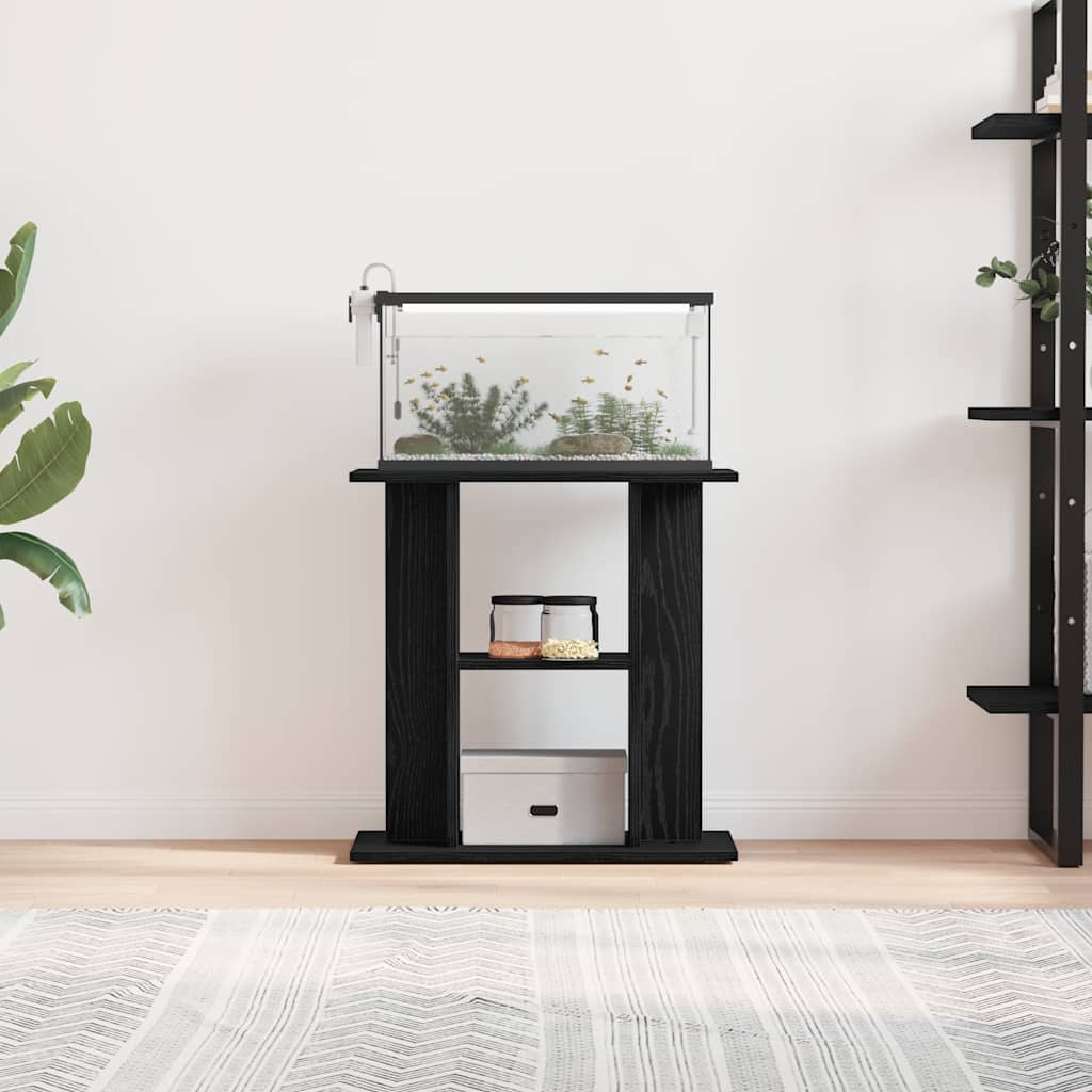 vidaXL Soporte para acuario de madera de ingeniería de roble negro 60x30x60 cm - Image 3