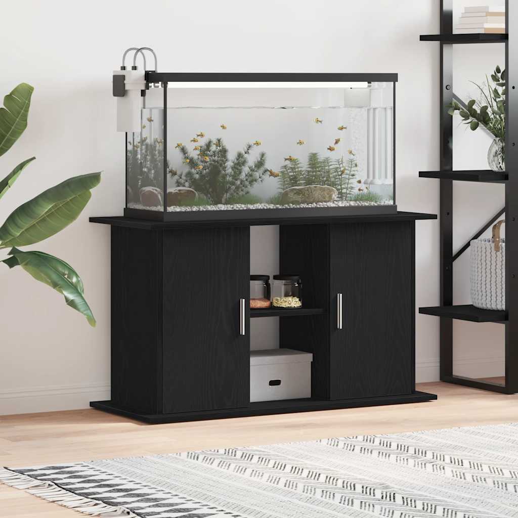 vidaXL Soporte para acuario de madera de ingeniería de roble negro 101x41x58 cm