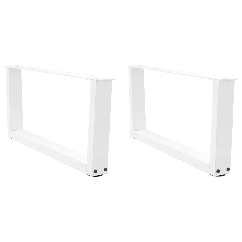vidaXL Patas para mesa de centro en forma de V (2 unidades), color blanco, 70 x (30-31,3) cm, acero
