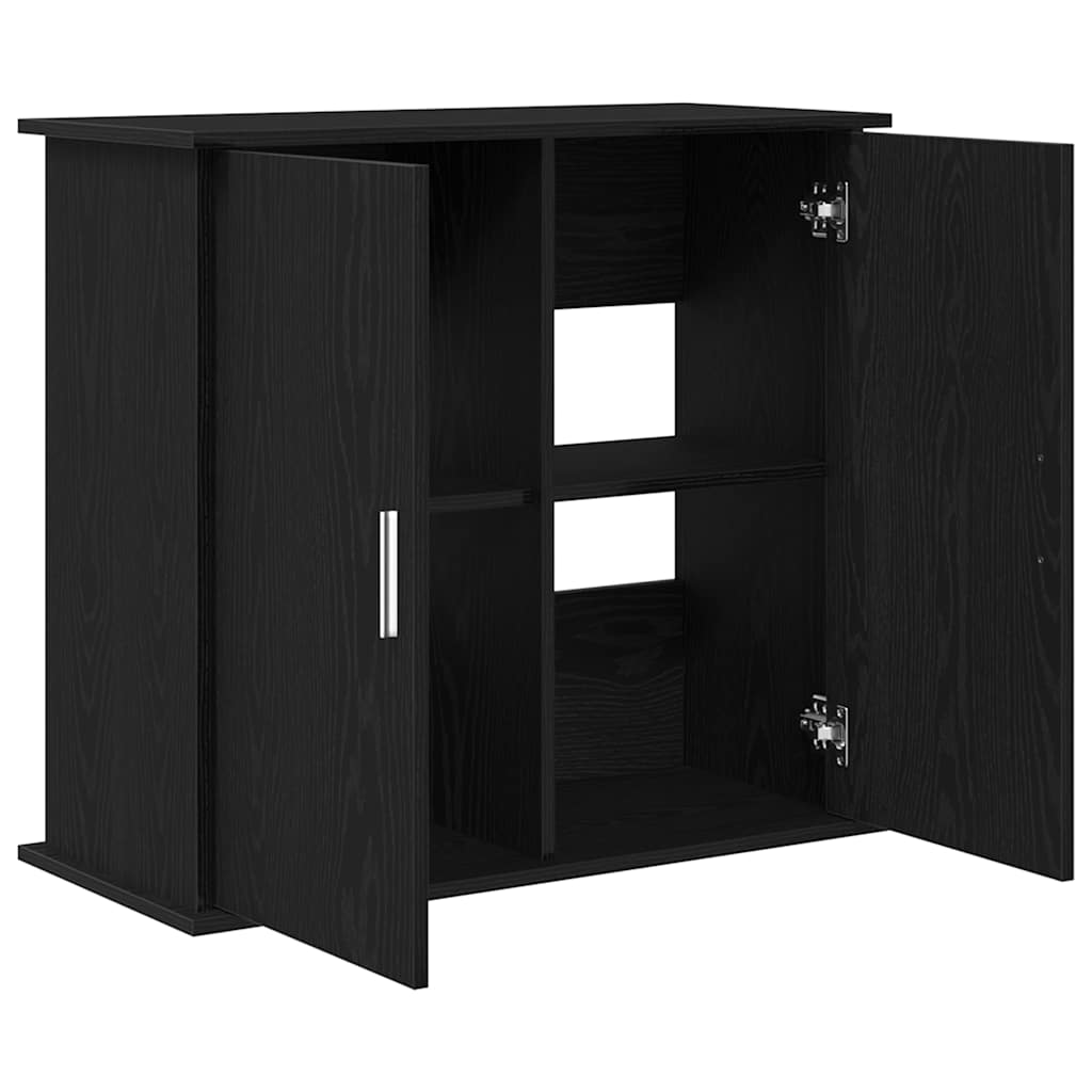 vidaXL Soporte para acuario de madera de ingeniería de roble negro 81x36x73 cm - Image 5