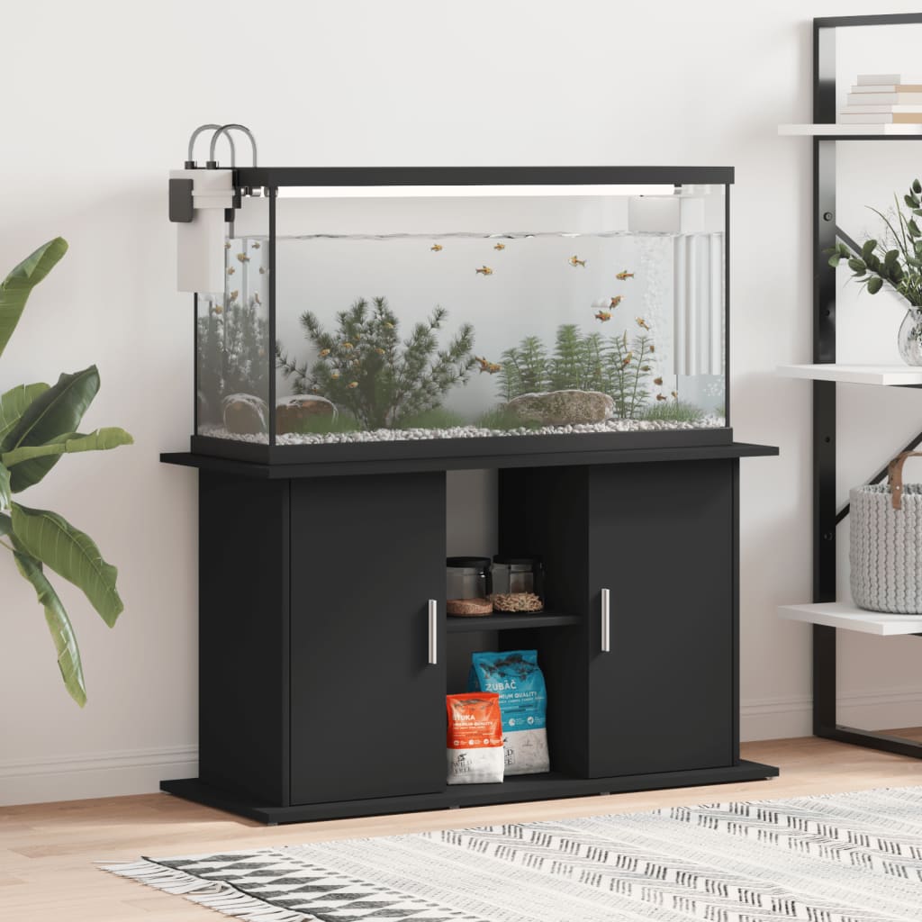 vidaXL Soporte para acuario madera de ingeniería negro 101x41x58 cm