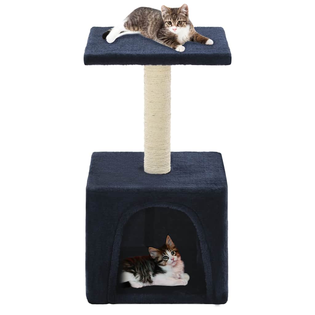 vidaXL Rascador para gatos con poste de sisal 55 cm azul oscuro