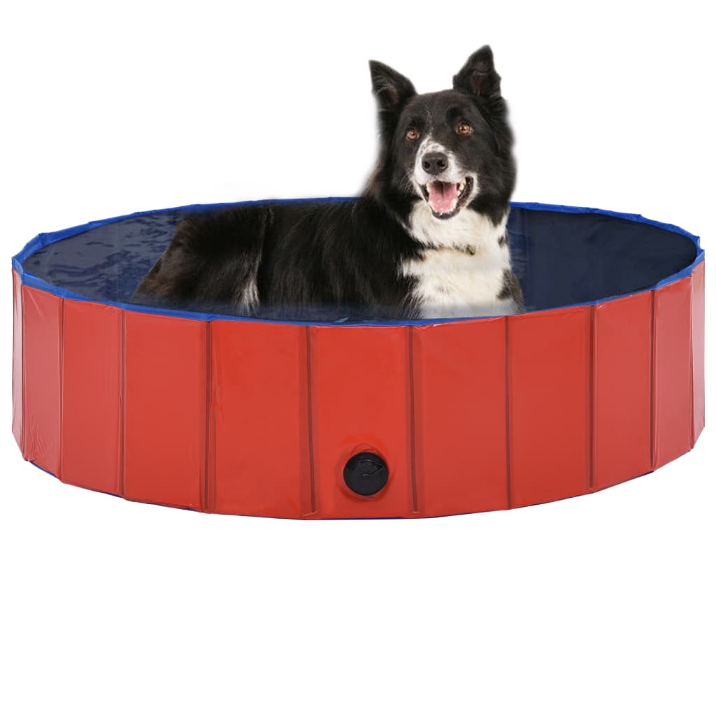 vidaXL Piscina para perros plegable PVC rojo 120x30 cm