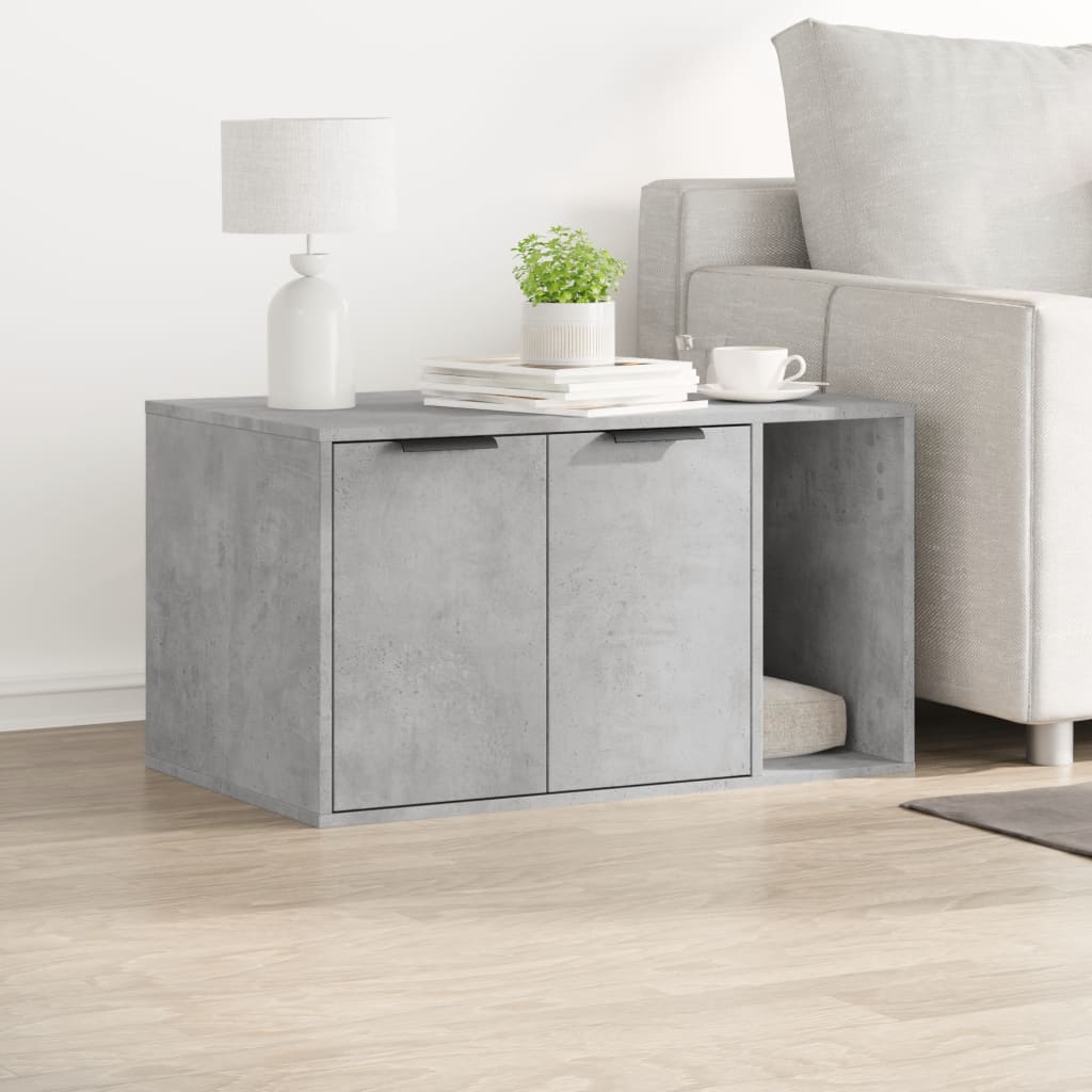 vidaXL Mueble arenero para gatos madera gris hormigón 80x50x45 cm - Image 3