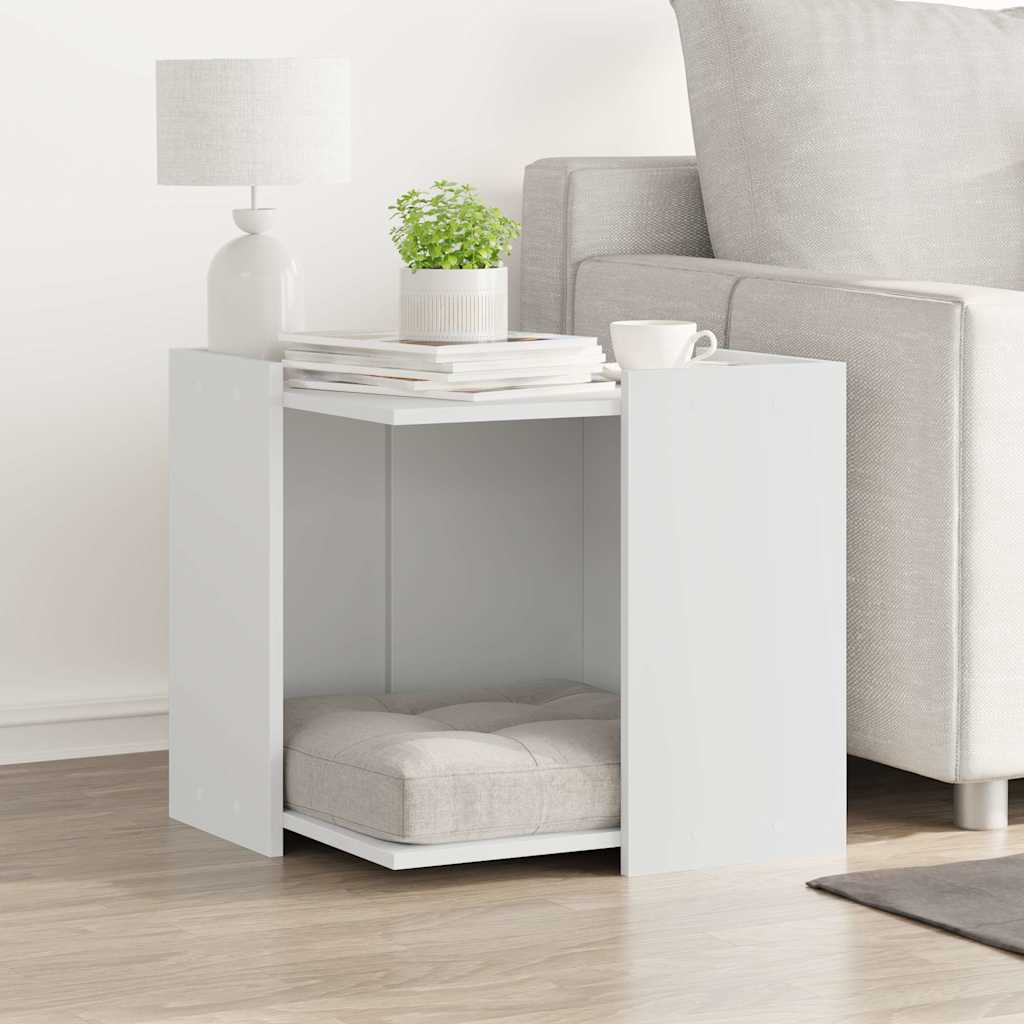 vidaXL Mueble arenero para gatos madera ingeniería blanco 53x53x51 cm - Image 3