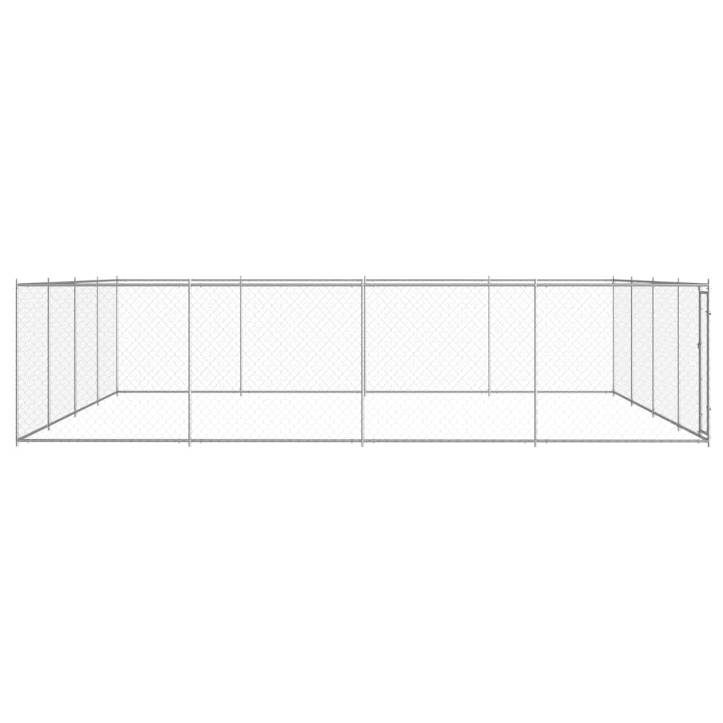 vidaXL Perrera de exterior de acero galvanizado 760x760x185 cm - Image 3