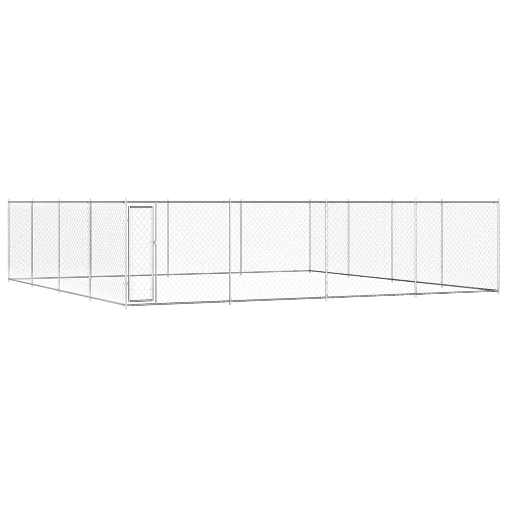 vidaXL Perrera de exterior de acero galvanizado 760x760x185 cm