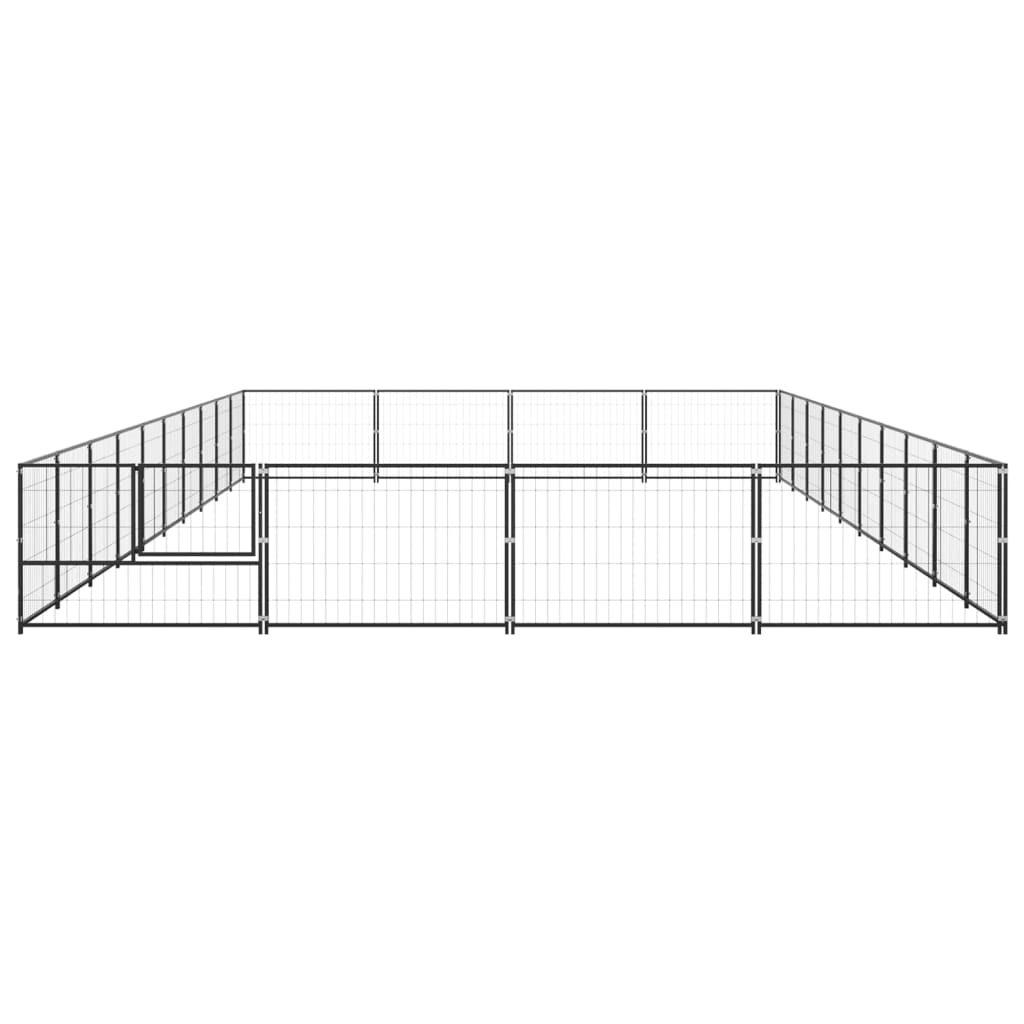 vidaXL Perrera acero 40 m² negra - Image 3