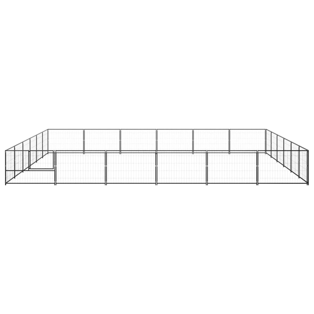 vidaXL Perrera acero 36 m² negra - Image 3