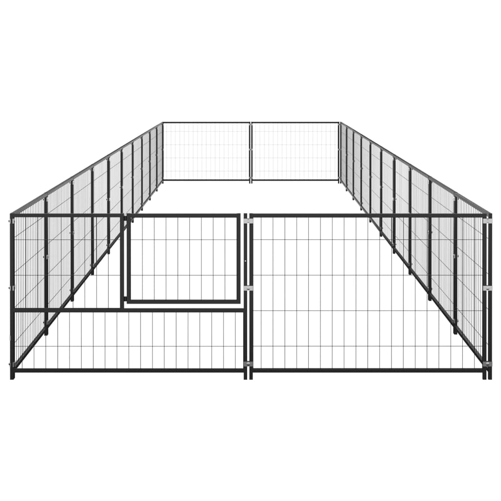 vidaXL Perrera acero 20 m² negra - Image 3