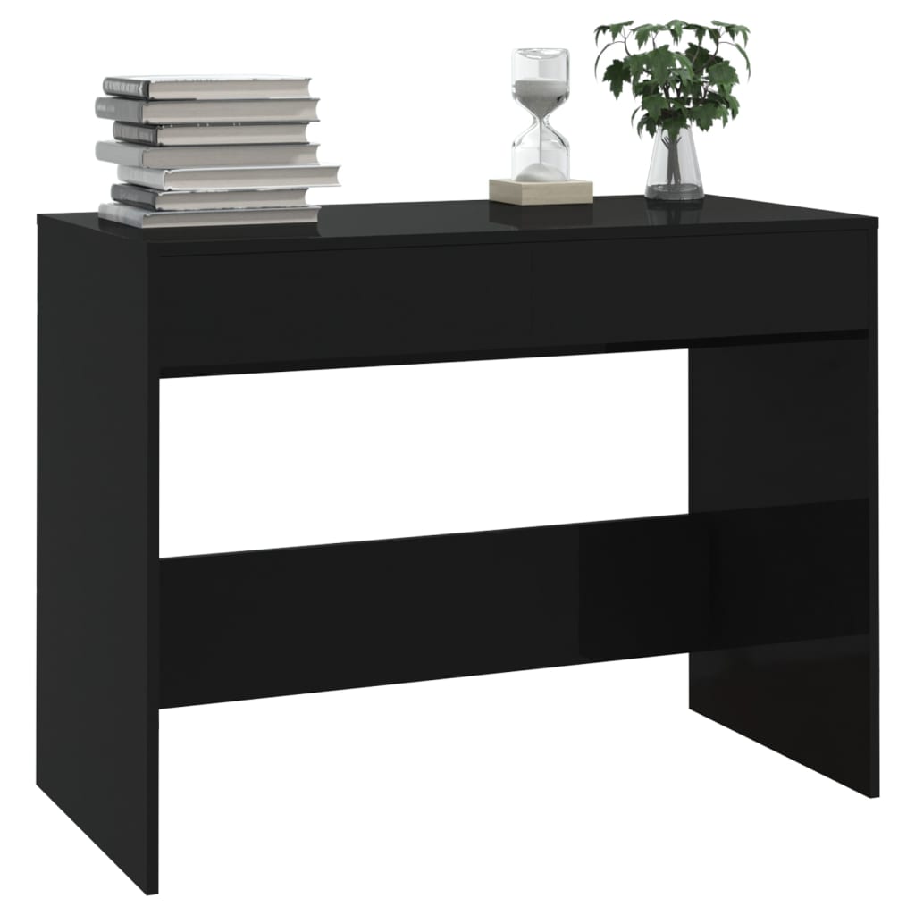 vidaXL Escritorio de madera contrachapada negro 101x50x76,5 cm - Image 4