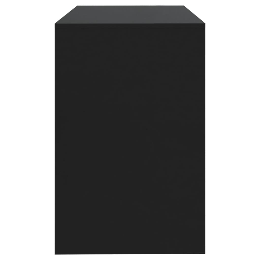 vidaXL Escritorio de madera contrachapada negro 101x50x76,5 cm - Image 6