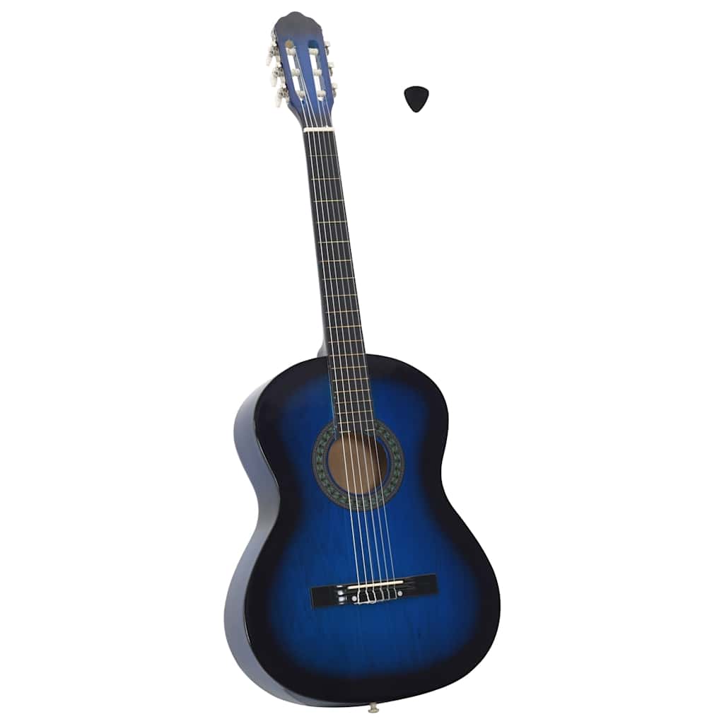vidaXL Guitarra clásica para principiantes madera de tilo azul 4/4 39"