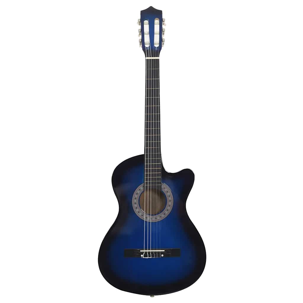 vidaXL Guitarra Clásica Western Cutaway con 6 cuerdas azul 38" - Image 3
