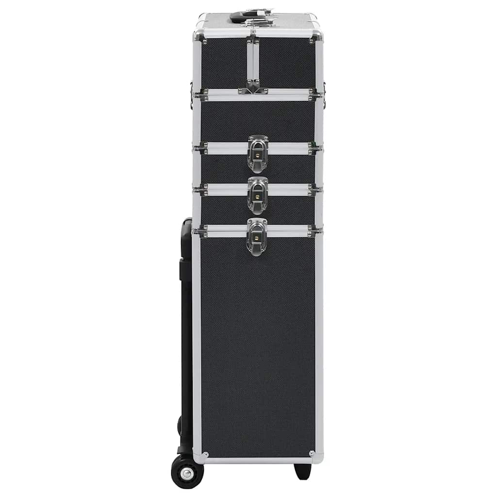 vidaXL Maletín trolley de maquillaje de aluminio negro - Image 3