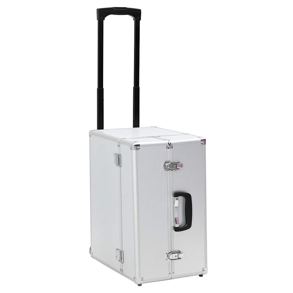 vidaXL Maleta trolley de piloto aluminio plateado 47x39x27 cm