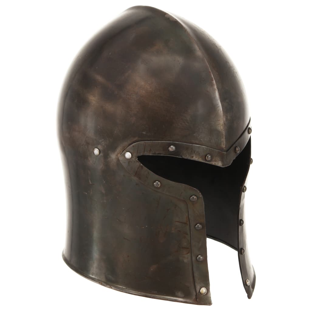vidaXL Réplica de casco de caballero medieval antiguo LARP acero plata