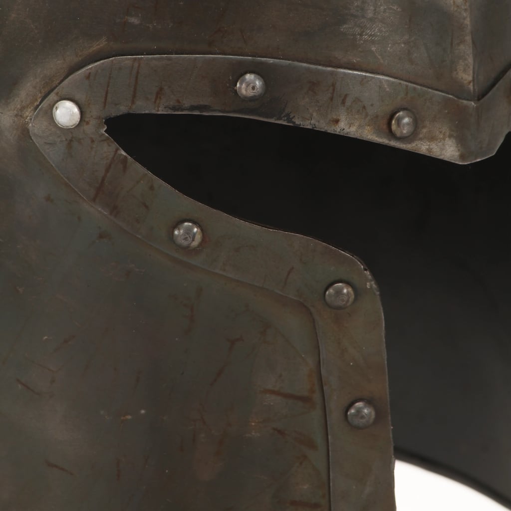 vidaXL Réplica de casco de caballero medieval antiguo LARP acero plata - Image 6
