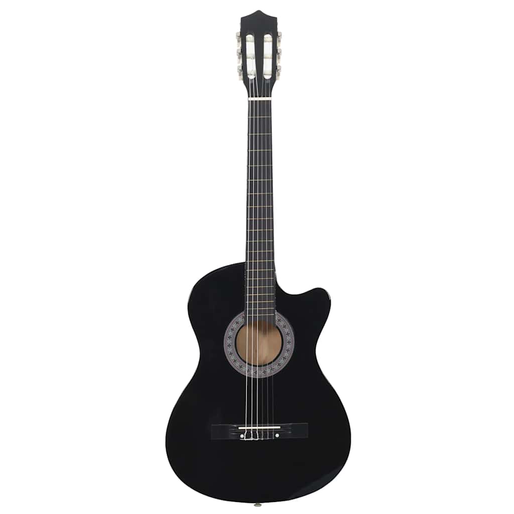 vidaXL Guitarra Clásica Western Cutaway con 6 cuerdas negra 38" - Image 3