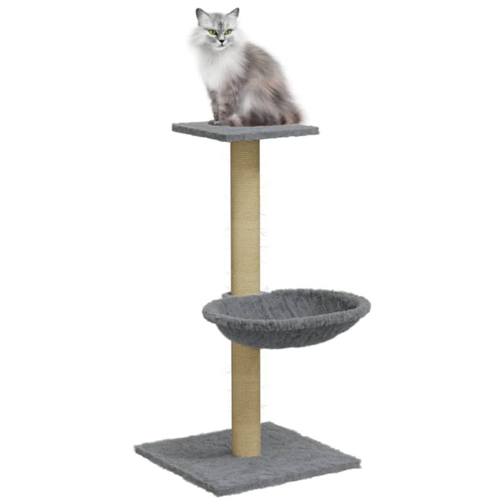 vidaXL Rascador para gatos con poste de sisal gris claro 74 cm - Image 3