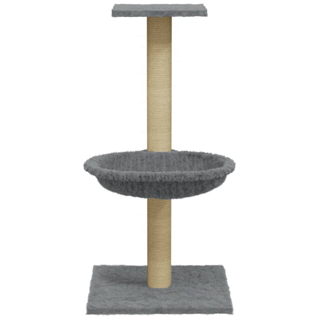 vidaXL Rascador para gatos con poste de sisal gris claro 74 cm - Image 4