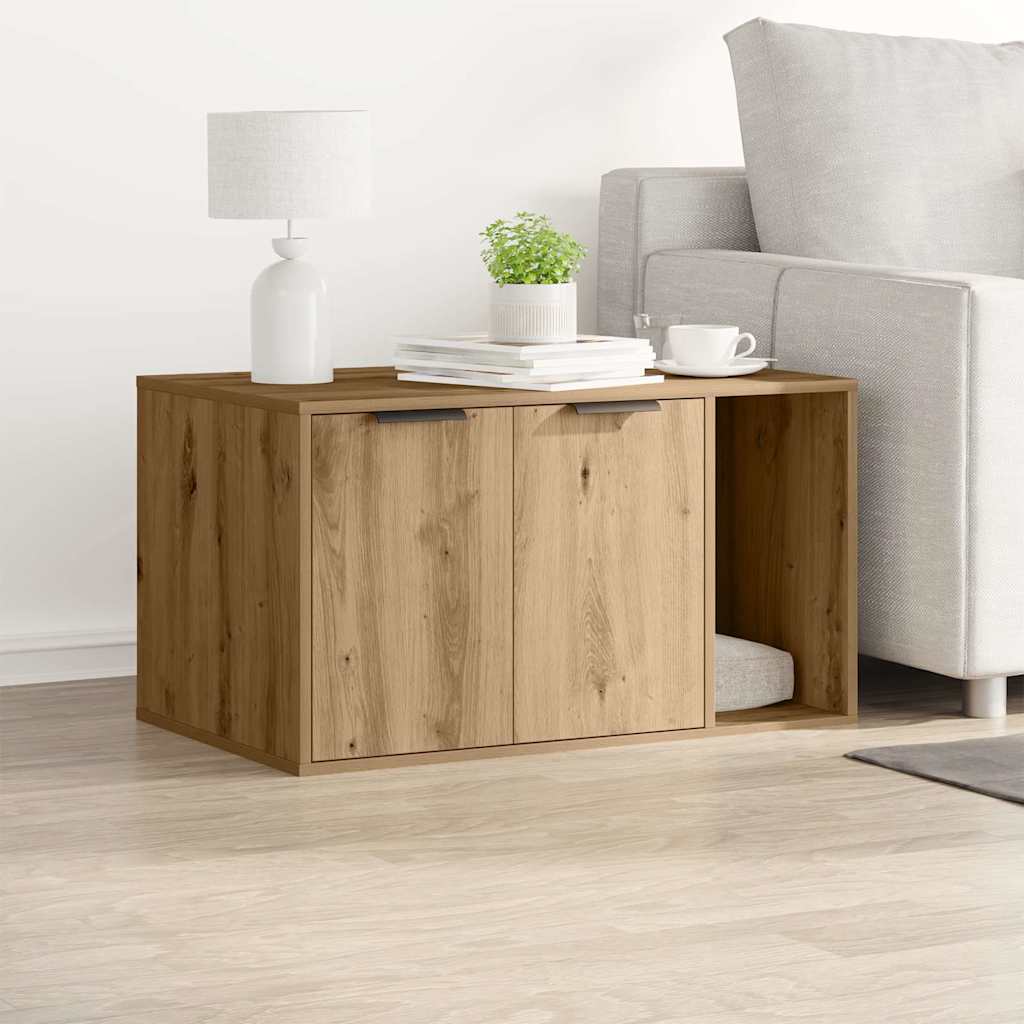 vidaXL Mueble arenero para gatos madera roble artisian 80x50x45 cm