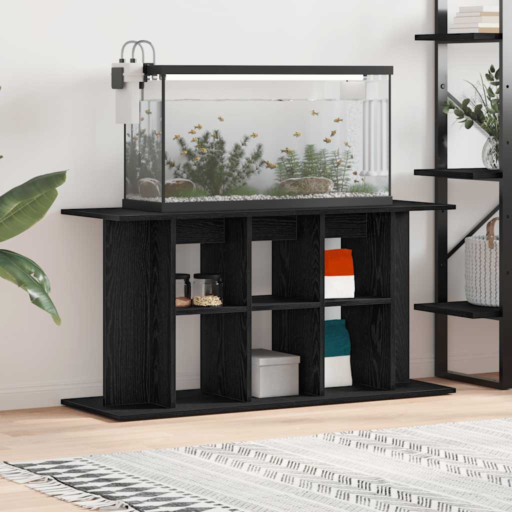vidaXL Soporte para acuario de madera de ingeniería de roble negro 120x40x60 cm