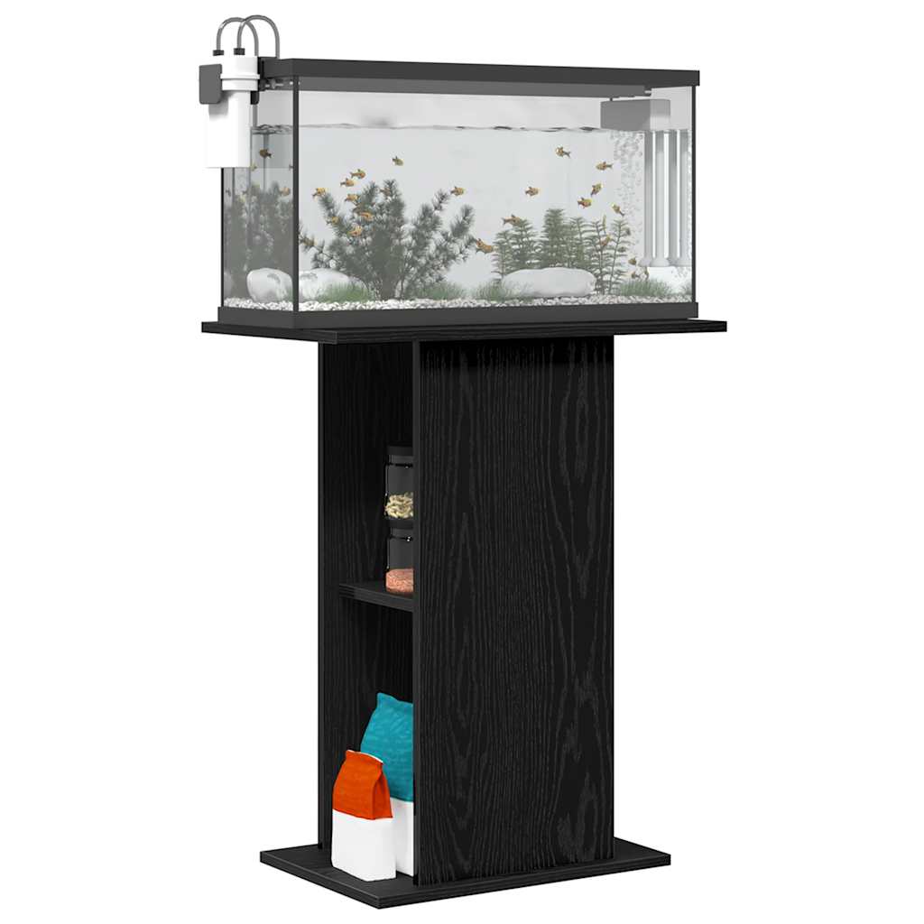 vidaXL Soporte para acuario de madera de roble negro 60,5x36x72,5 cm - Image 4