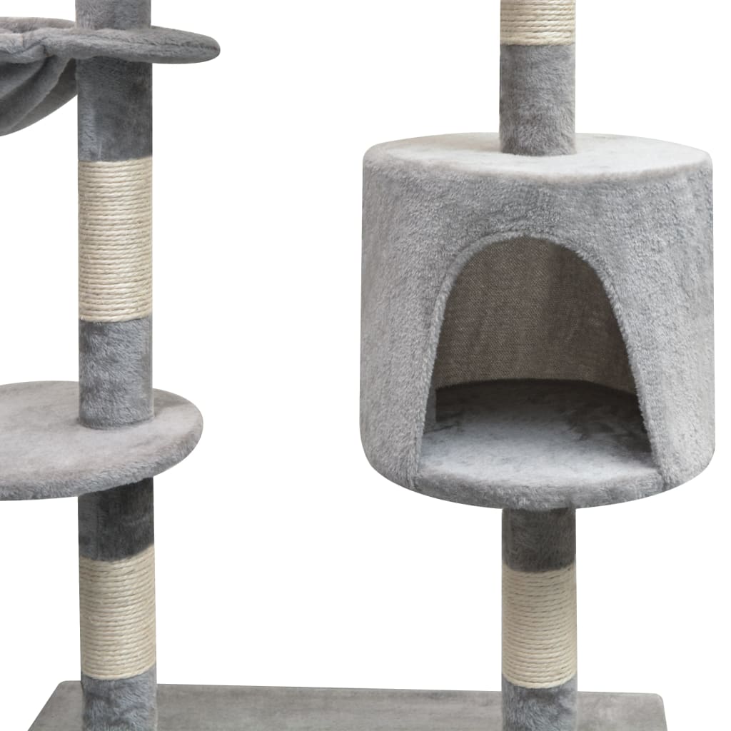 vidaXL Rascador para gatos con poste rascador de sisal 125 cm gris - Image 3