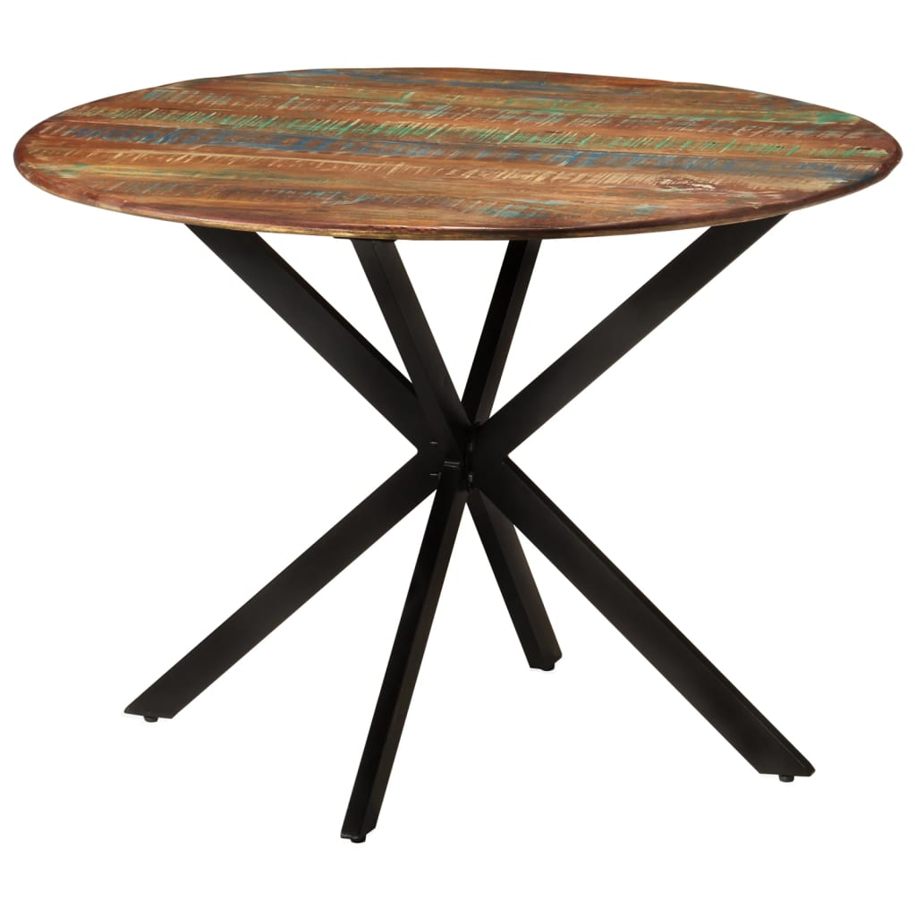 vidaXL Mesa de comedor madera maciza reciclada y acero 110x78 cm