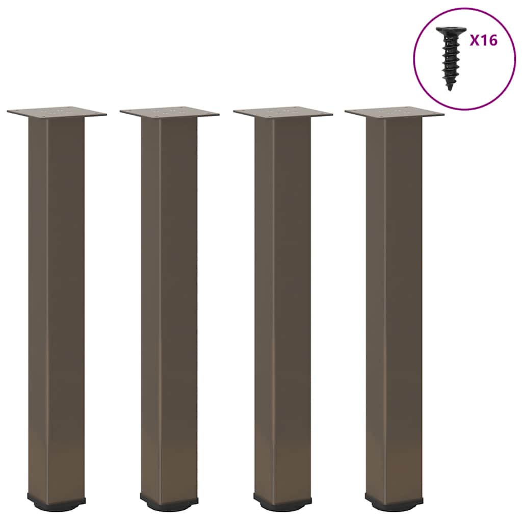 vidaXL Patas para mesa consola 4 unidades acero natural 72-74 cm Acero