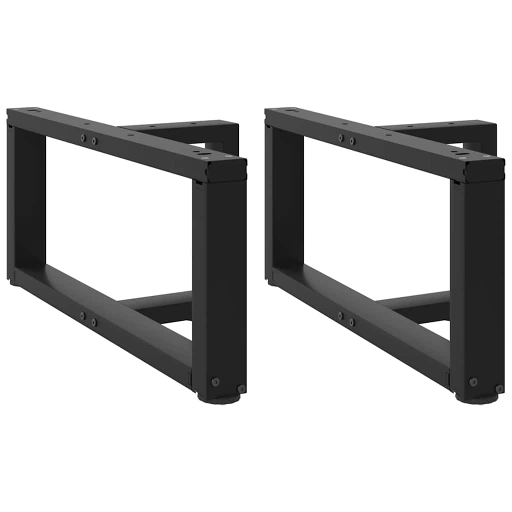 vidaXL Patas para mesa de centro en forma de T (2 unidades), color negro, 60 x 25 x (30-31) cm, acero