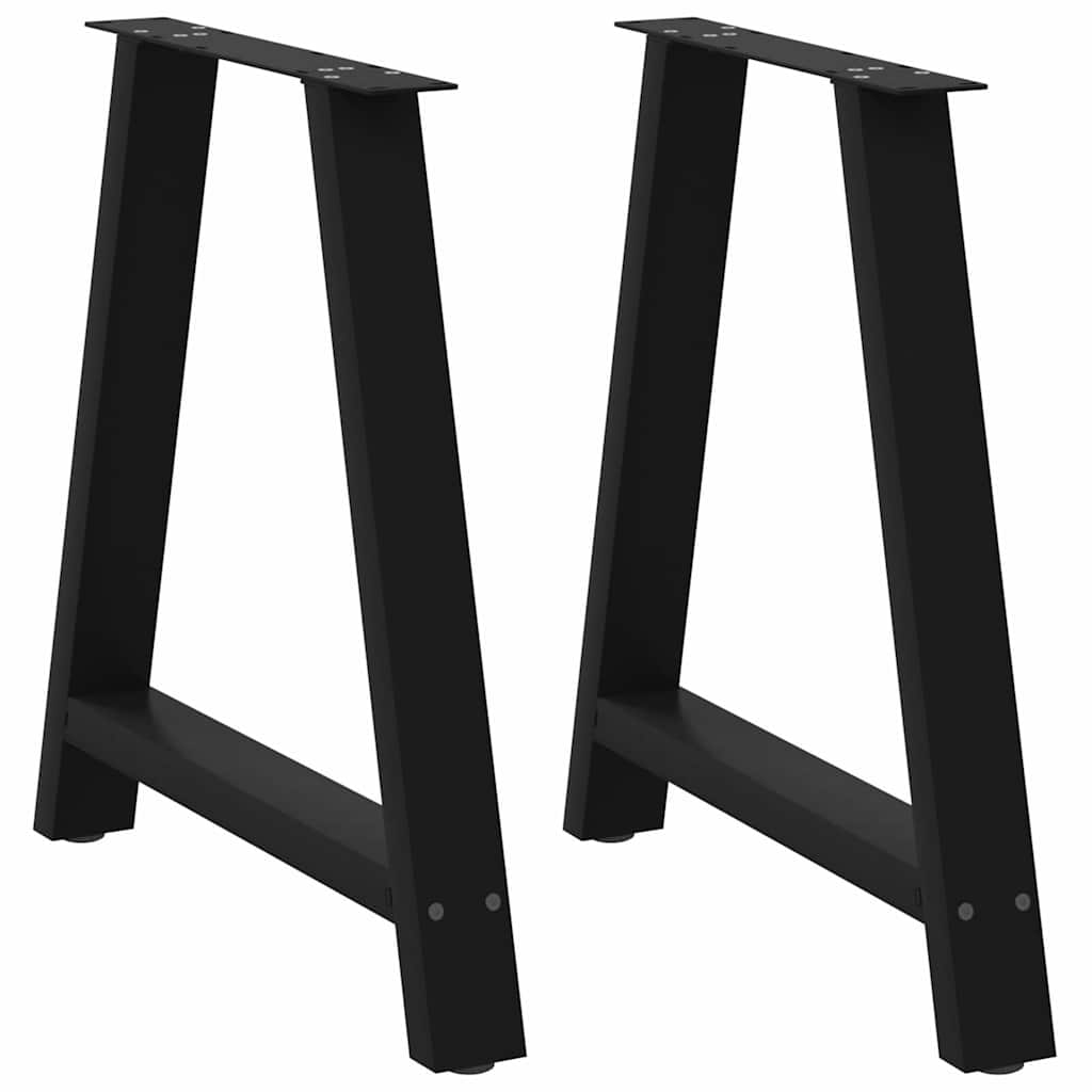 vidaXL Patas para mesa de comedor en forma de A (2 unidades), color negro, 80 x (72-73) cm, acero
