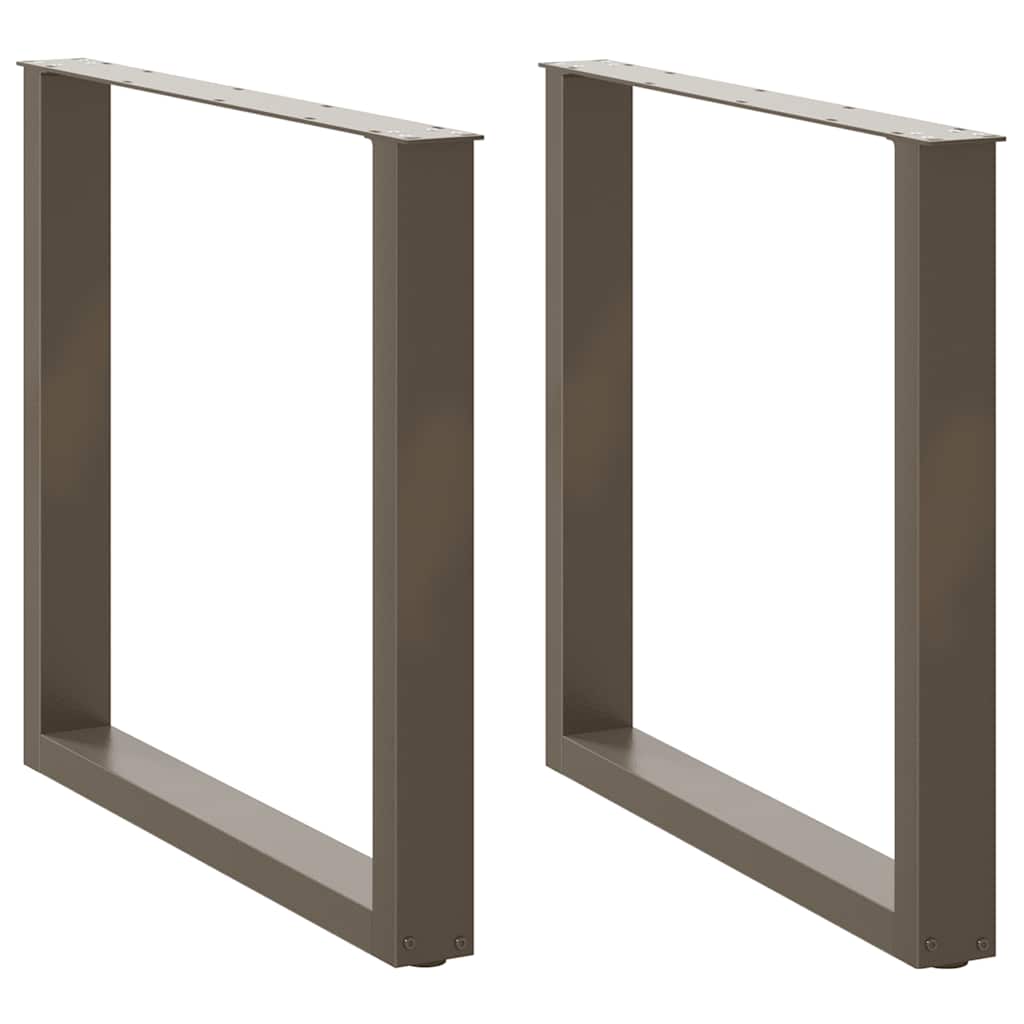 vidaXL Patas para mesa de comedor en forma de U (2 unidades, acero natural, 80 x 72-73 cm)
