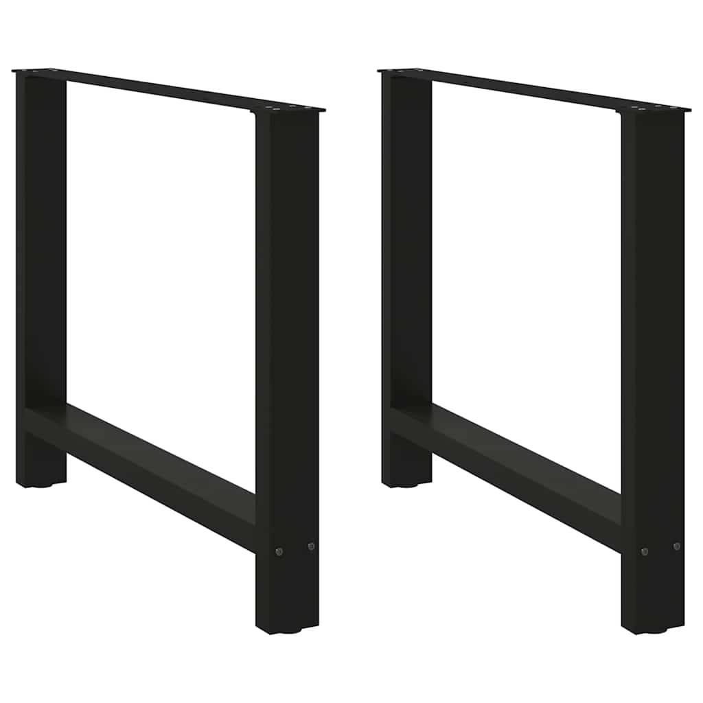 vidaXL Patas para mesa de comedor negras (2 unidades, 90 x 72-73 cm, acero)