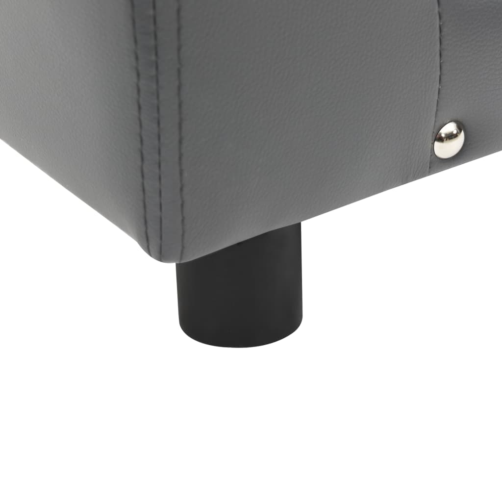 vidaXL Sofá para perros felpa y cuero sintético gris 81x43x31 cm - Image 6