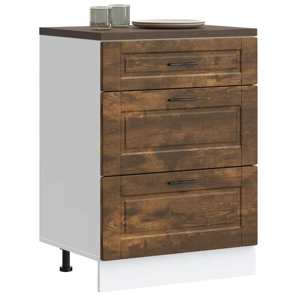 vidaXL Mueble bajo de cocina porto roble ahumado madera reconstituida