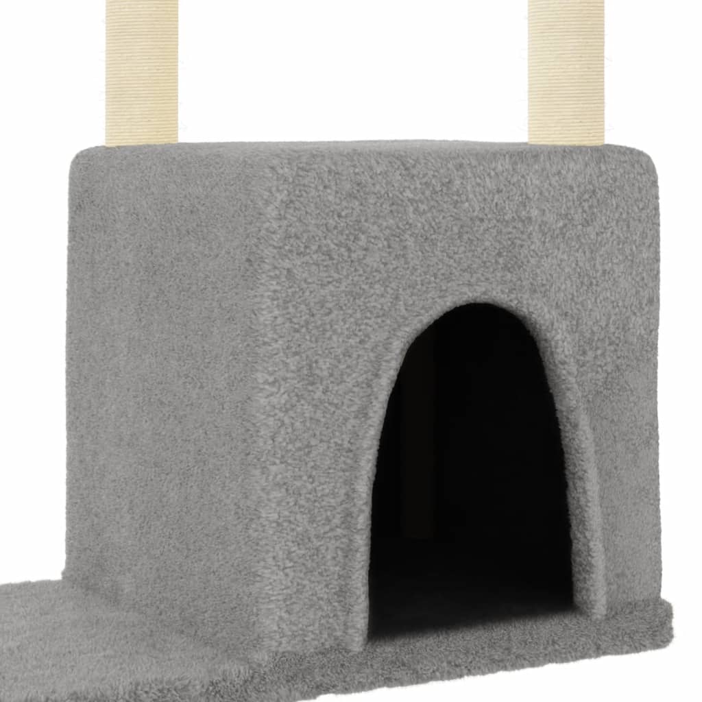 vidaXL Rascador para gatos con postes de sisal gris claro 97,5 cm - Image 6