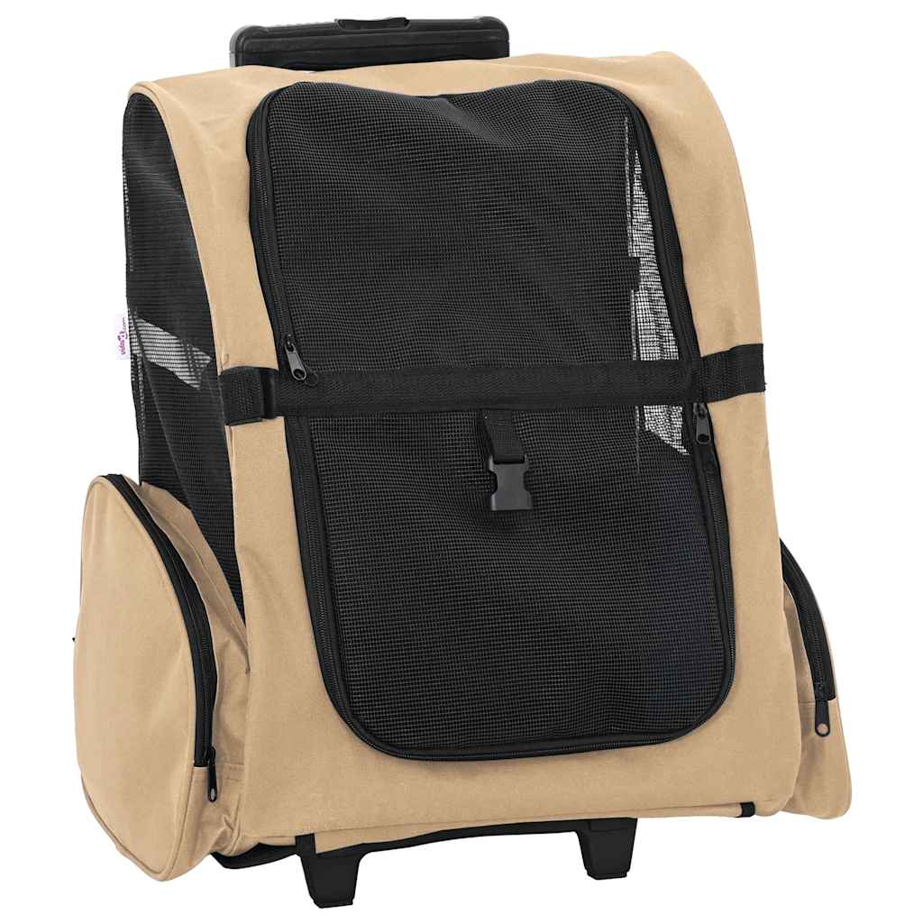 vidaXL Carrito para mascotas 3 en 1 diseño arena 48x32x57 cm tela Oxford