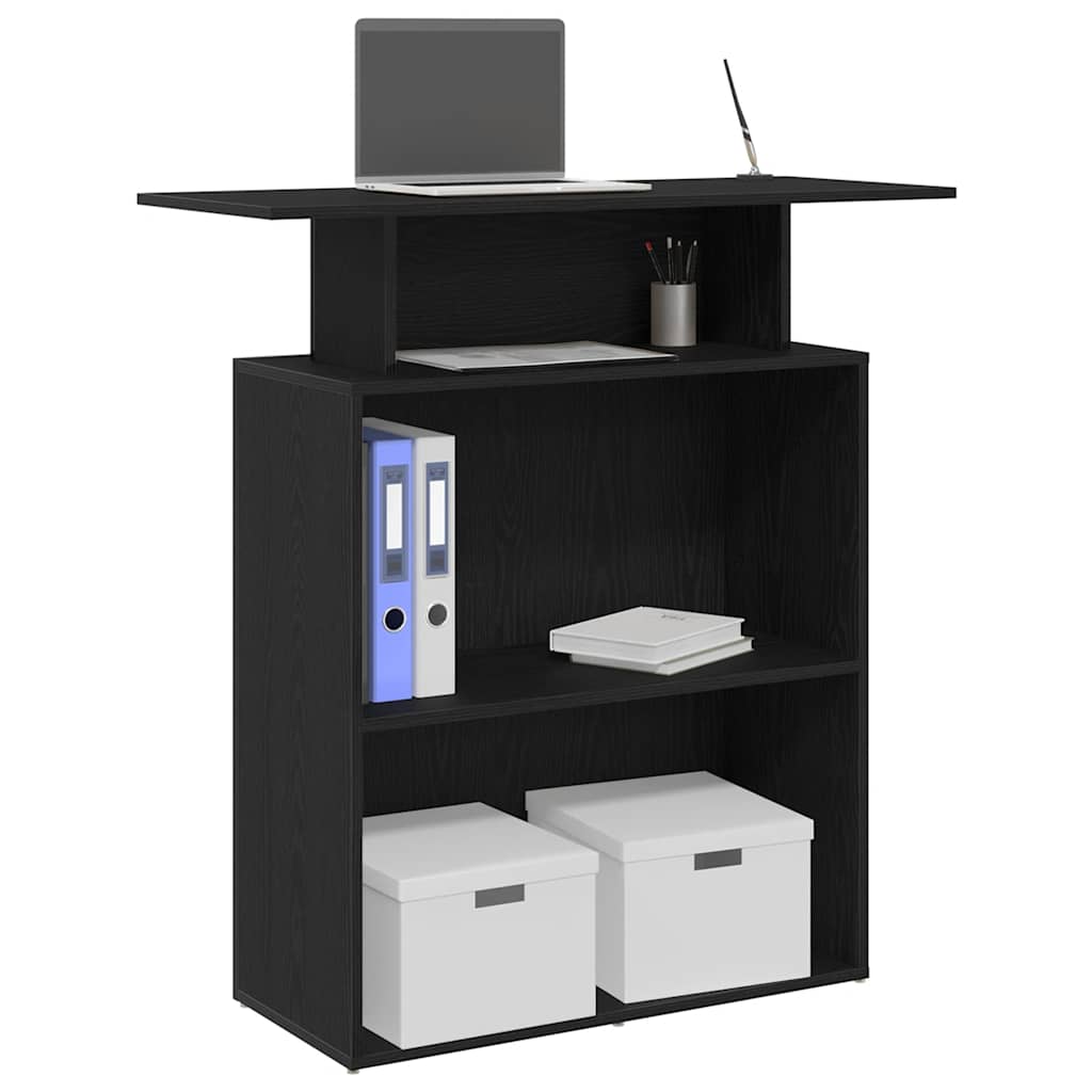 vidaXL Mostrador de recepción negro 100x40x104 cm Madera de ingeniería