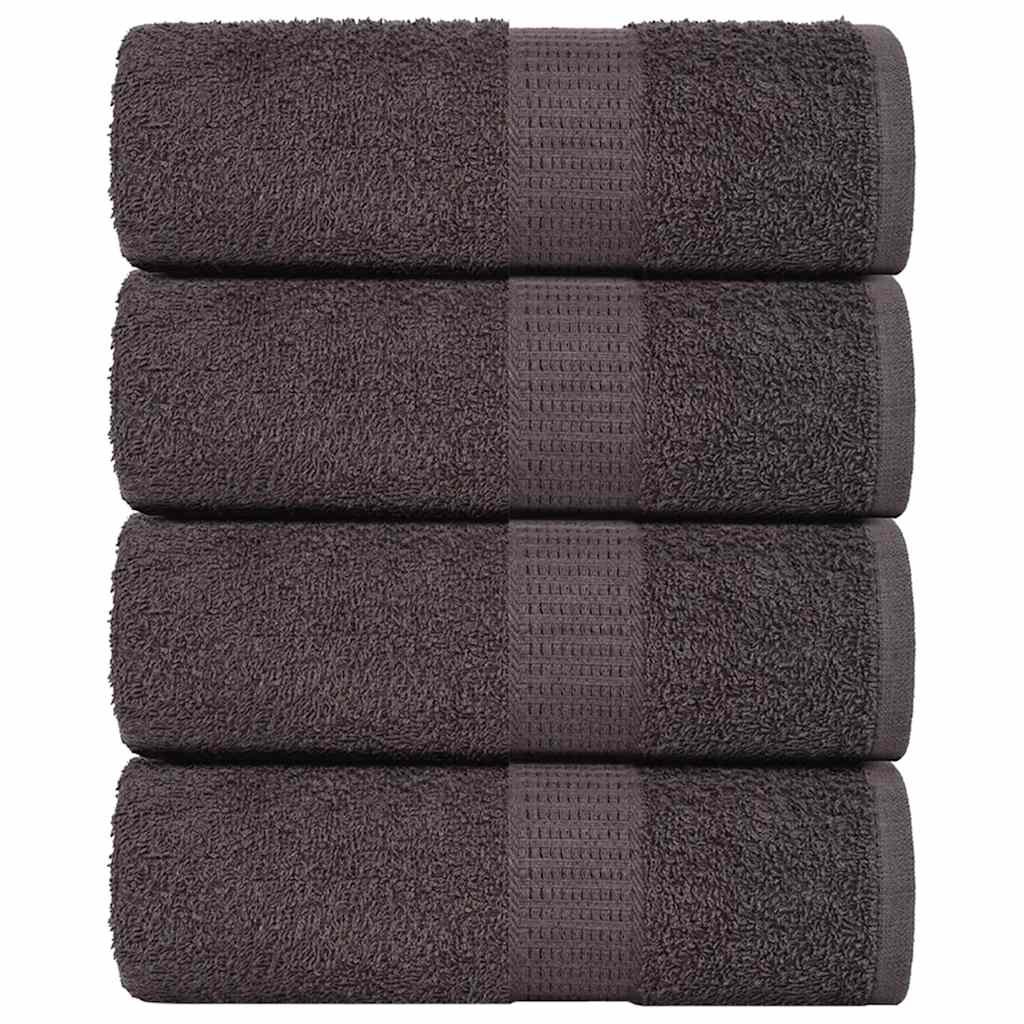 vidaXL Serviettes d'invité 4 pcs anthracite 30x50cm 360g/m² 100% coton