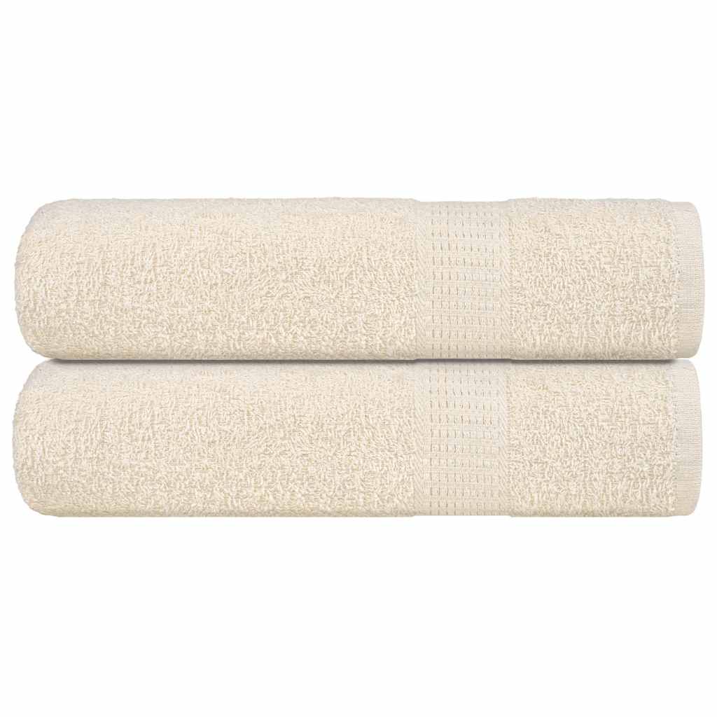vidaXL Serviettes de douche 2 pcs crème 70x140 cm 360 g/m² 100% coton