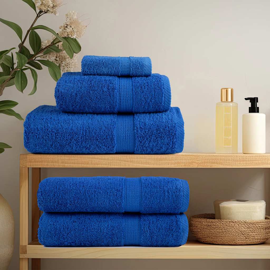 vidaXL Serviettes d'invité 4 pcs bleu 30x50 cm 360 g/m² 100% coton - Image 3