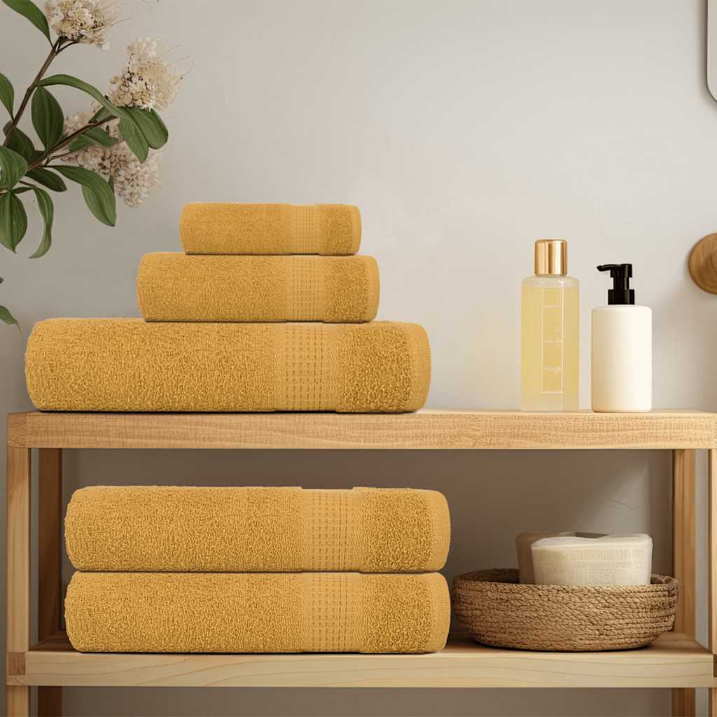 vidaXL Badetücher 2 Stk. Golden 100x150 cm 360 g/m² 100% Baumwolle - Image 3