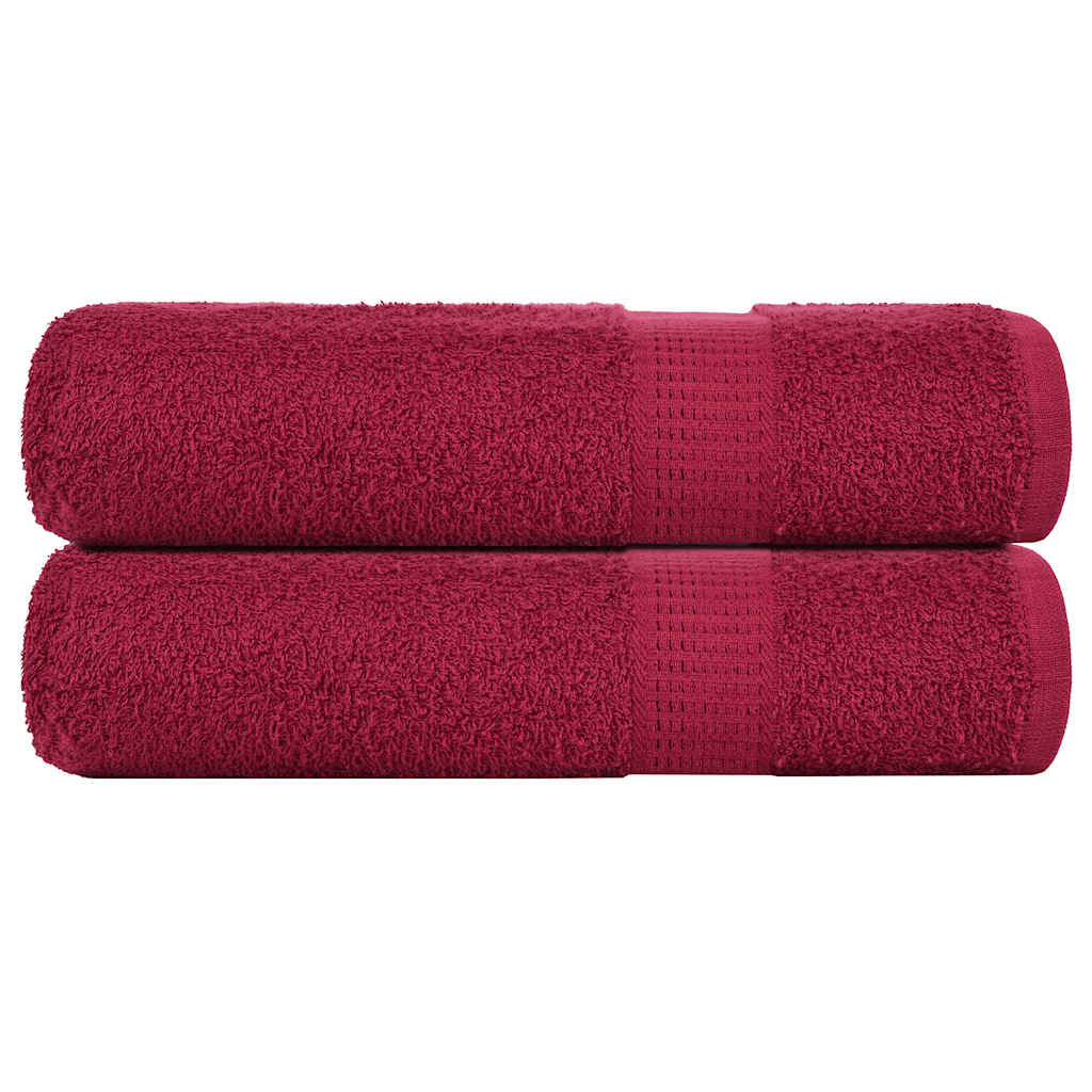 vidaXL Badetücher 2 Stk. Bordeauxrot 100x150cm 360 g/m² 100% Baumwolle