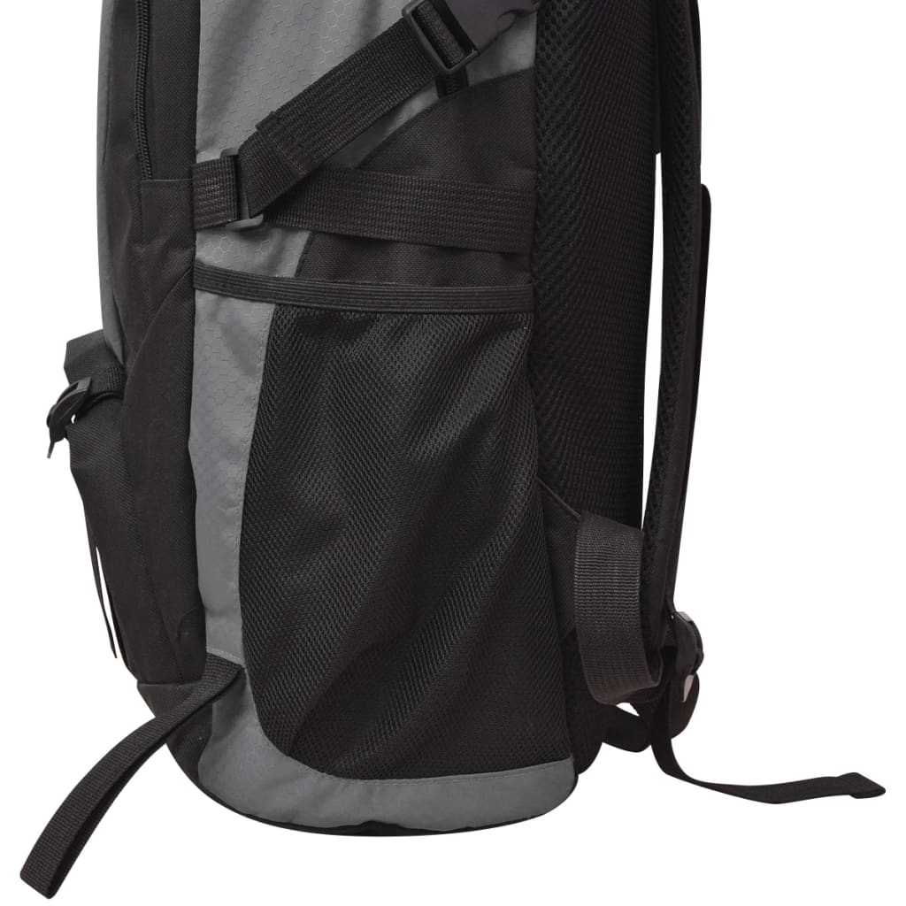 vidaXL Wanderrucksack 40 L Schwarz und Grau - Image 5