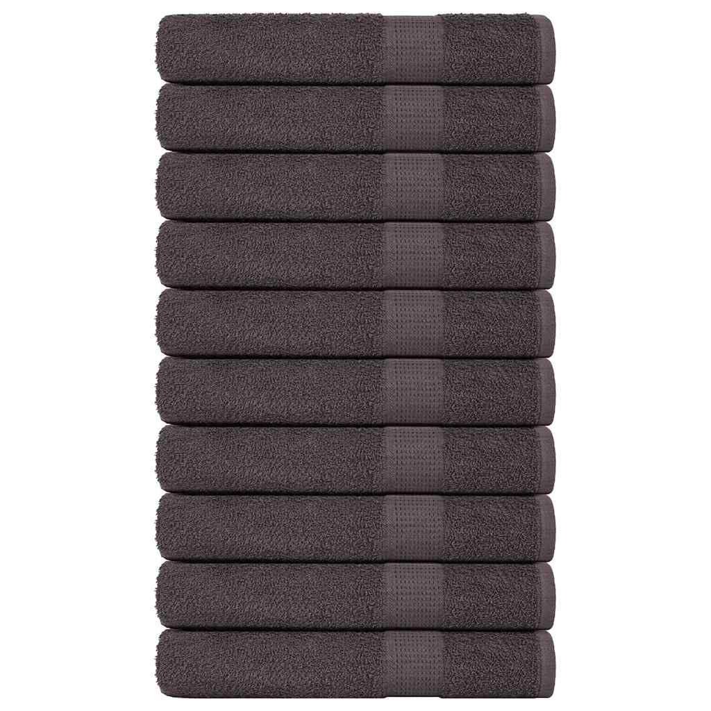 vidaXL Serviettes 10 pcs anthracite 100x200 cm 360 g/m² 100% coton