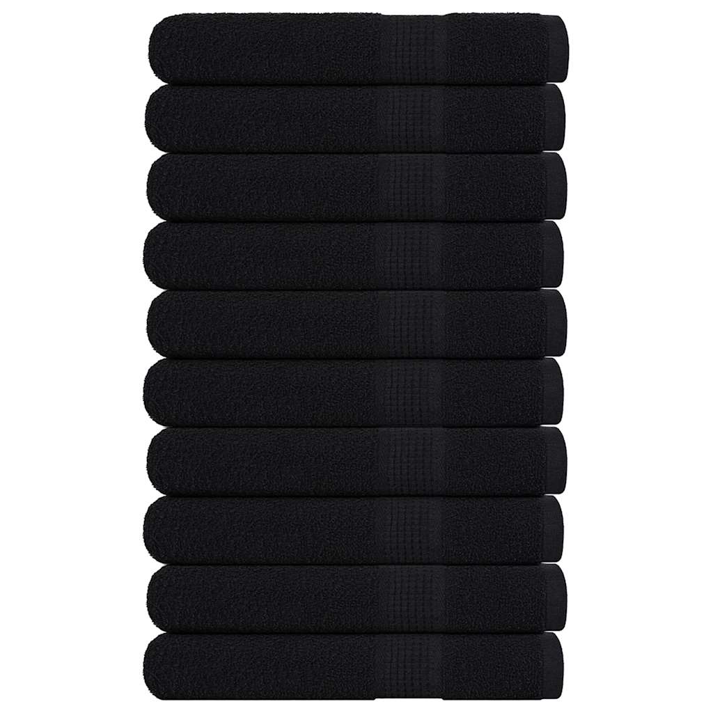 vidaXL Serviettes de sauna 10 pcs noir 80x200 cm 360 g/m² 100% coton