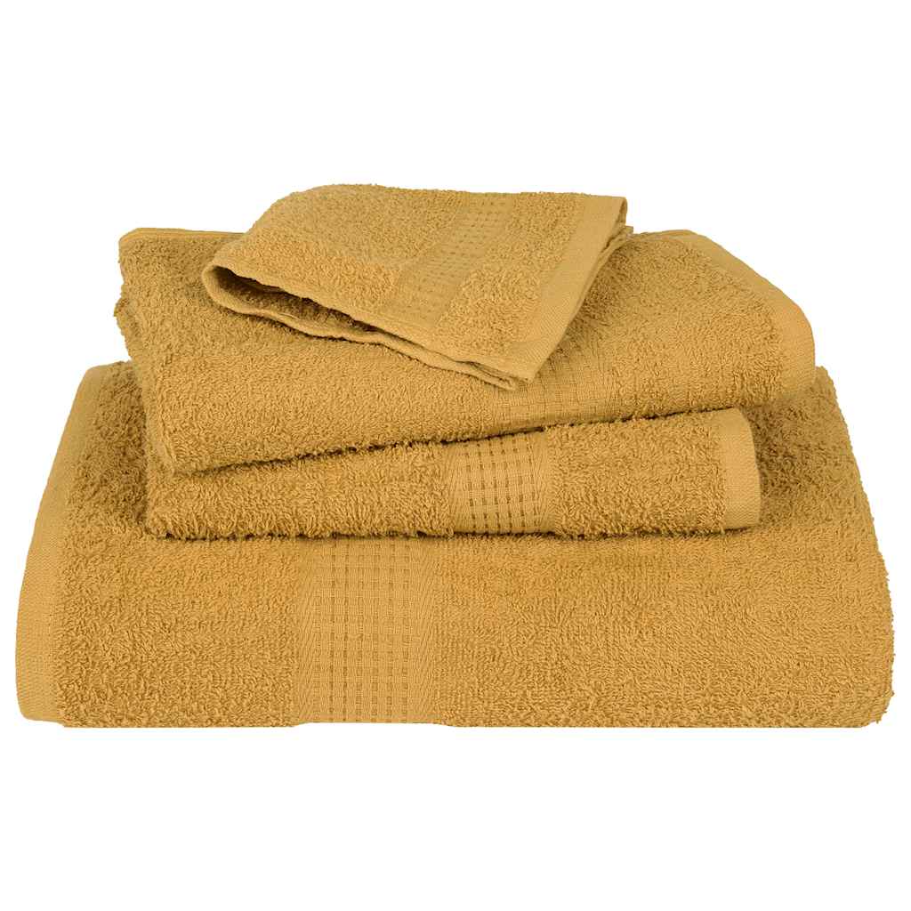 vidaXL Serviettes de douche 10 pcs doré 70x140 cm 360 g/m² 100% coton - Image 4